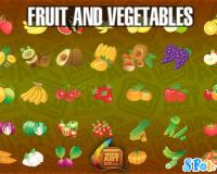 一款精緻的水果、蔬菜圖標素材 (Ai)