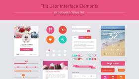 [Flat UI] 粉色系扁平化界面清新風格素材下載